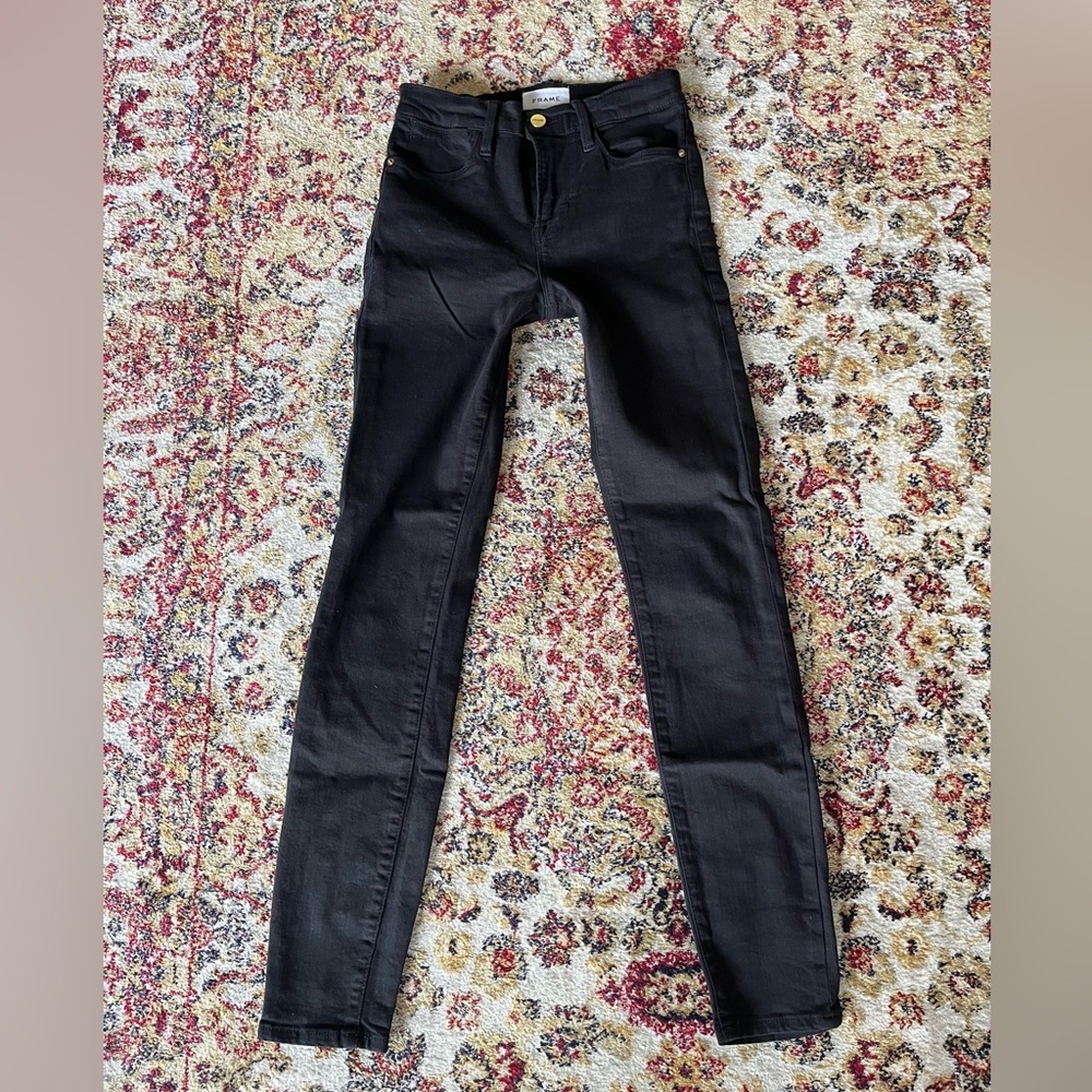 Frame Le High Skinny Jeans Black NWOT Size 25 Black
